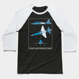 T-38 Talon American Supersonic Jet Pilot Advanced Trainer Aircraft Diagram Gift Baseball T-Shirt